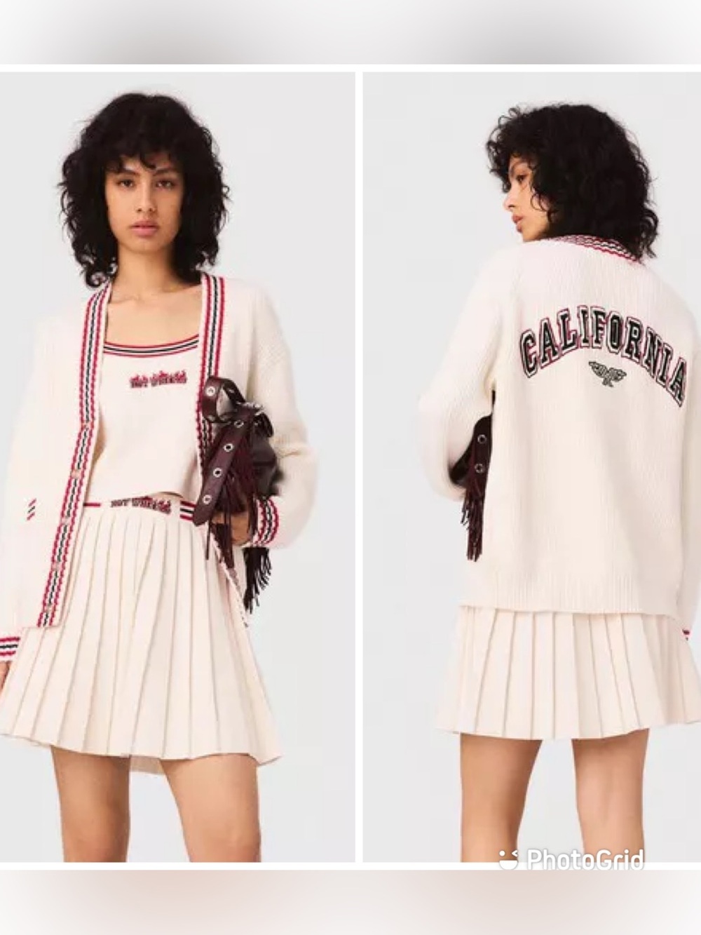 Maje X Hot Wheels Embroidered Longline Cardigan in White
